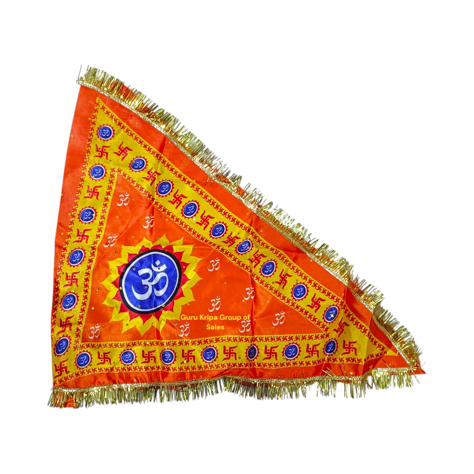 Om Jhanda | Om Flag | Shiv Ji ka Jhanda | Orange Flag With Om Symbol | Size 2 No. 20"x30" Inches-image-21