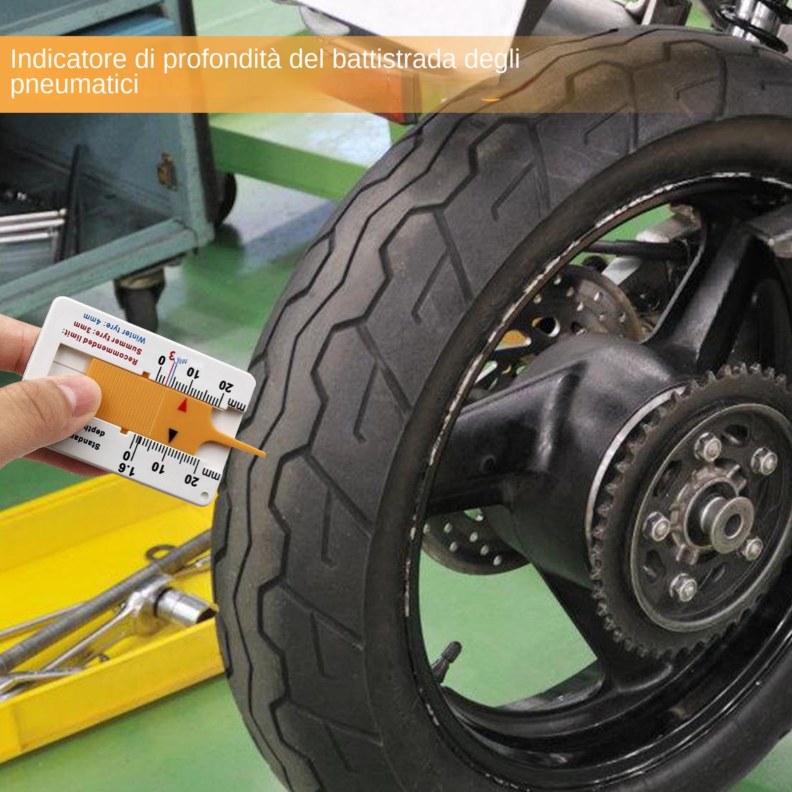 Misuratore di profondità per pneumatici 0-20 mm, calibro portatile