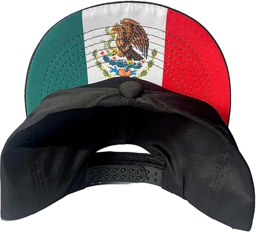 Miniatura 3 de Gorra ELEGGUA Bordado Negro El Snapback Con Bandera Mexicana, Negro -