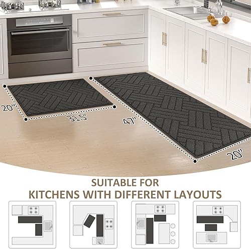 Miniatura 8 de Alfombras y tapetes de cocina para piso, alfombra de pasillo de cocina antideslizante, absorbente, resistente a la suciedad, cómoda alfombra para