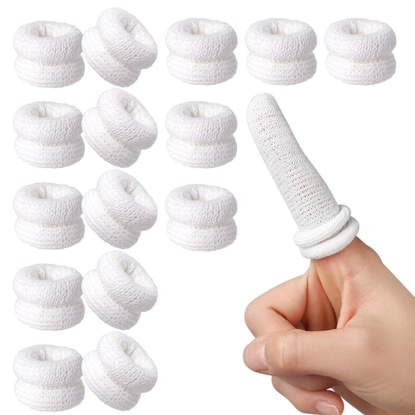 15 Pcs Pansement Doigts, Protege Doigt, Blanc Bandage Tubulaire Doigt, Extensibles, Respirant Pansement Doigtier pour Protection Doigts Blessé