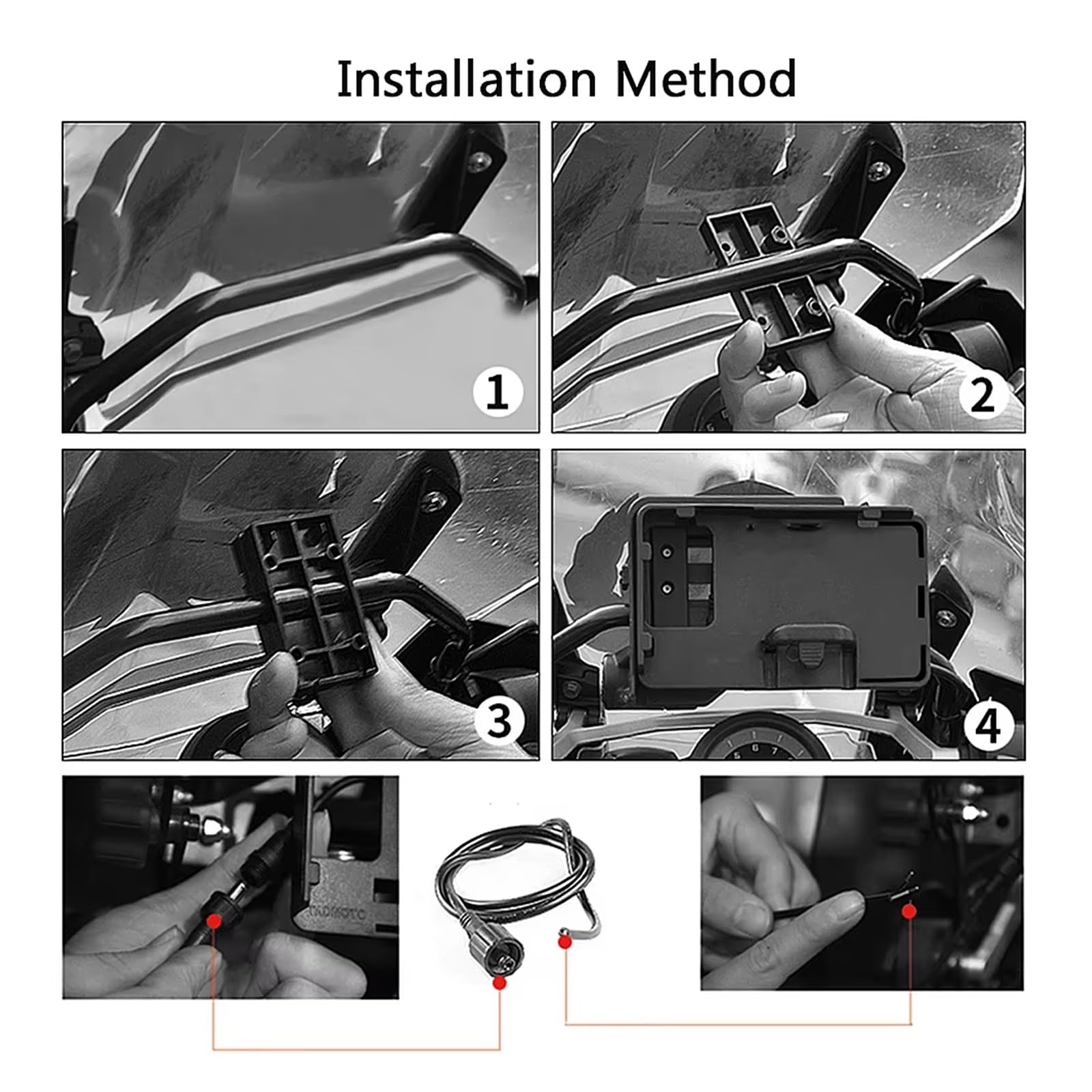 Supporto Telefono Moto Per BMW R1250GS R1200GS R1200 GS GSA Per ADV LC Moto Cellulare Navigazione Manubrio Staffa Di Supporto 12mm(Navigation bracket)