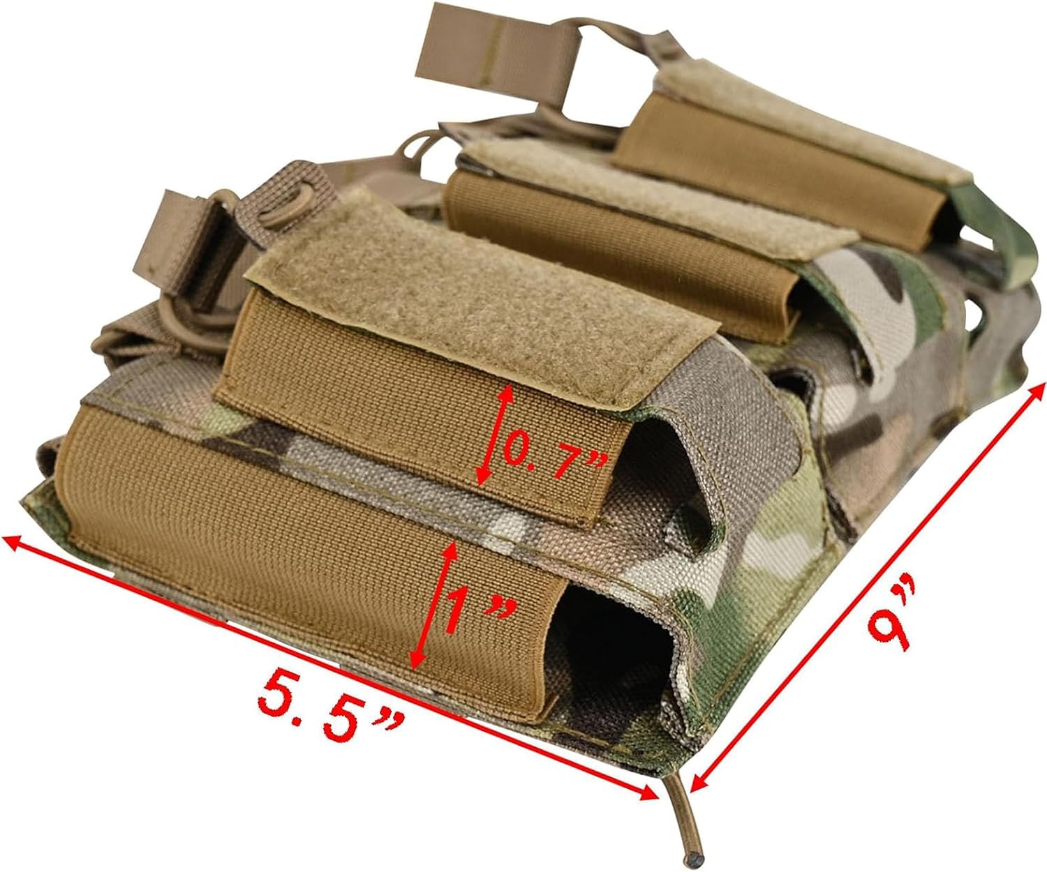 Molle Magazine Pouches 5.56,Open-Top Combo 9mm 5.56 Mag Pouch,Rifle 6 Mag Pouch for M4 M16 Glock 1911
