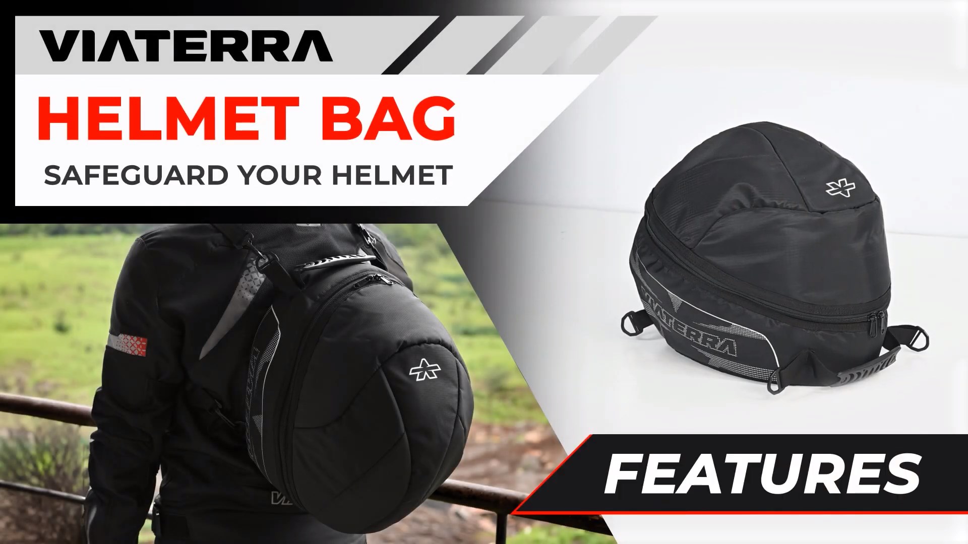 ViaTerra Motorcycle Riding Helmet Bag I Avoid Scratches & Dirt on Helmet Visor I for Safe Carry & Storage of Motorcycle Accessories I Soft Fleece Lined with Foam Padding : Automotive