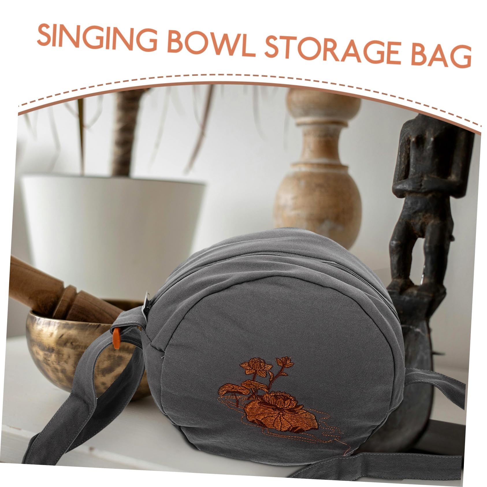 Estuche para Cuencos Cantores de Algodón Cremallera Antipolvo