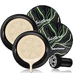 Mushroom Head Air Cushion CC Cream, BB Cream Face Makeup Foundation for Mature Skin Moisturizing Concealer Brighten Long-Lasting, Even Skin Tone for All Skin Types (2PCS Ivory)