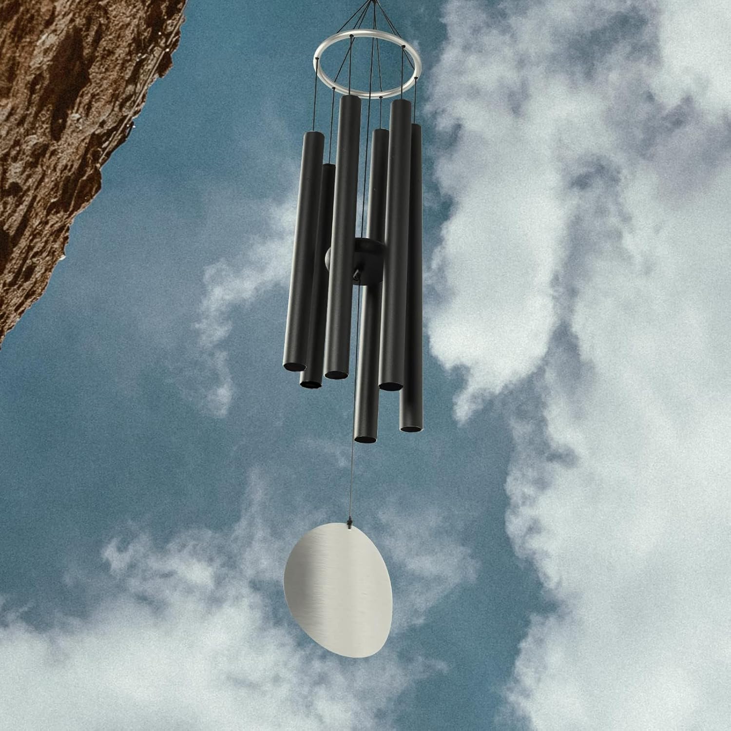 Wind Chimes for Outside, 32-inch Aluminum Deep Tone Wind Chimes, Memorial WindChimes Outdoor, Best Gifts for Mom, Grandma, Suitable for Garden, Patio, Backyard Decoration(Black) - Image 4