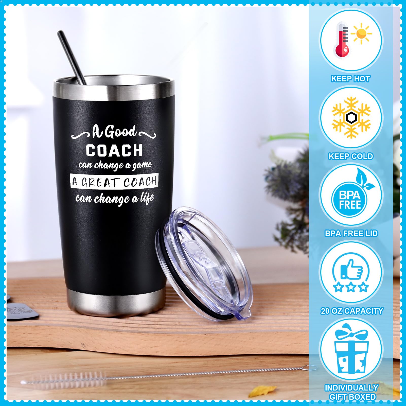 Amazon | Hoemwarm コーチギフト ベストコーチタンブラー 20オンス 