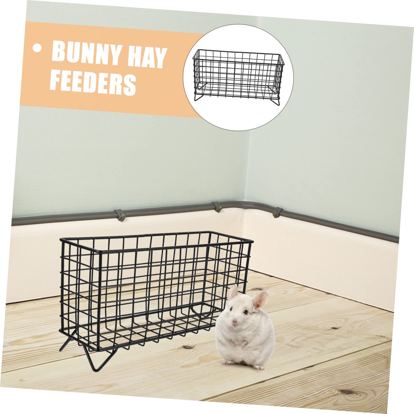 ORFOFE Kaninchen Heuraufe Praktischer Halter Hängehalter Hamsterzubehör Metallhalter Kaninchen Futterspender Haushalts Hasen Futterständer Für Praktischer