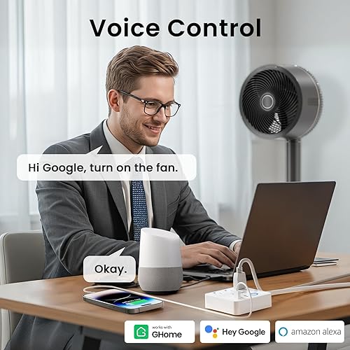 Miniatura 9 de GHome Smart Regleta de alimentación de enchufe, protector de sobretensiones WiFi funciona con Alexa Google Home, enchufes inteligentes con 3 puertos