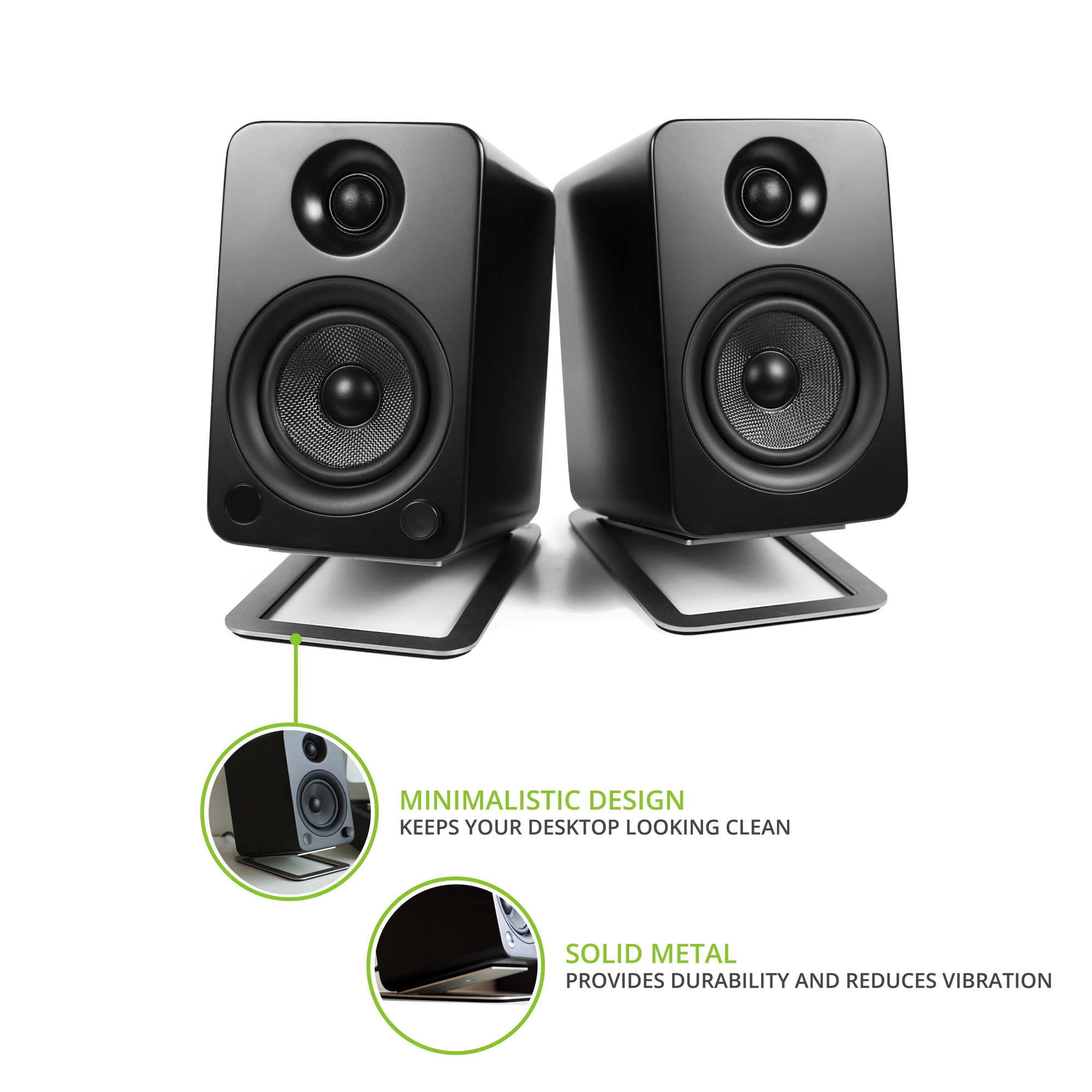 Kanto S4SS Desktop Speaker Stands for Midsize Speakers Stainless Steel
