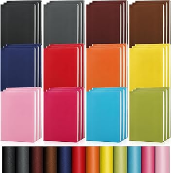 PerKoop A6 PU Leather Notebooks for Back to School, Vibrant Color, 36 Pcs