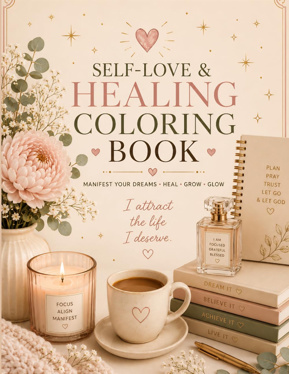 A Manifestation Coloring Book: Affirmations, Self-Love & Cozy Inspiration for Women and Teens