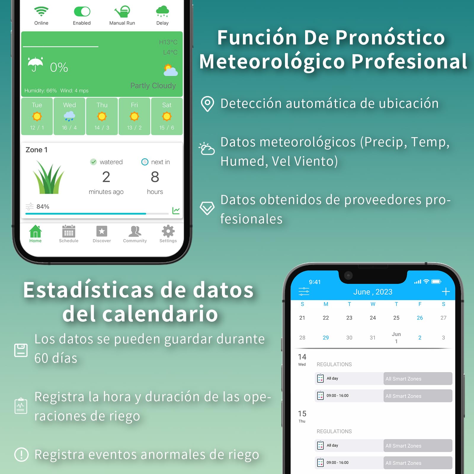 Netro Sprite 12 Zone Programador Riego WiFi Para Césped Con App, Con 24 CA | Serv Meteorol, Datos de Plantas,‌ Programa de Riego, Salto Lluvia, Riego Automático con Sensor Netro, Historial‌,Uso Interior