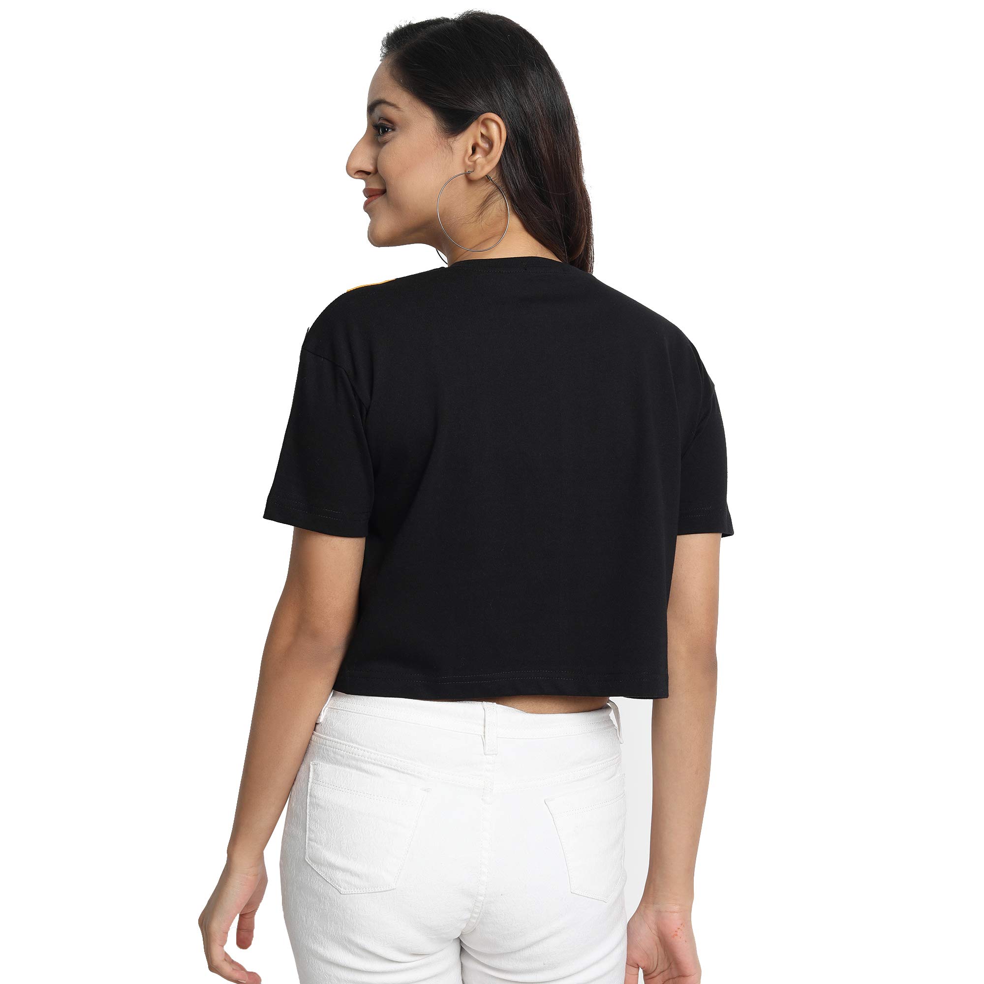 JUNEBERRY Camiseta original de Disney con cuello redondo, media manga, ajuste regular, estampado de dibujos animados, color melocotón, para mujeres/niñas (T_DMF2220_SN)