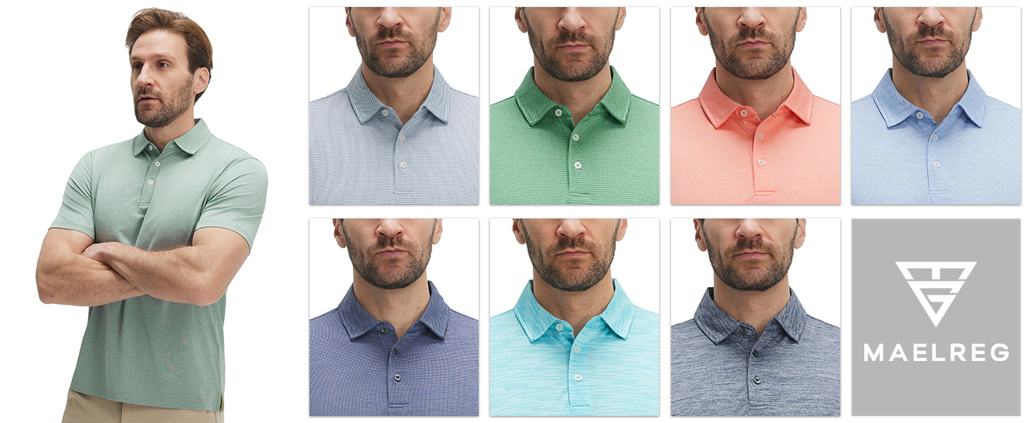Camiseta polo para hombre M MAELREG, manga corta, ultra ligera, suave, de rendimiento y secado rápido, con protección UPF 30+ miniatura 7
