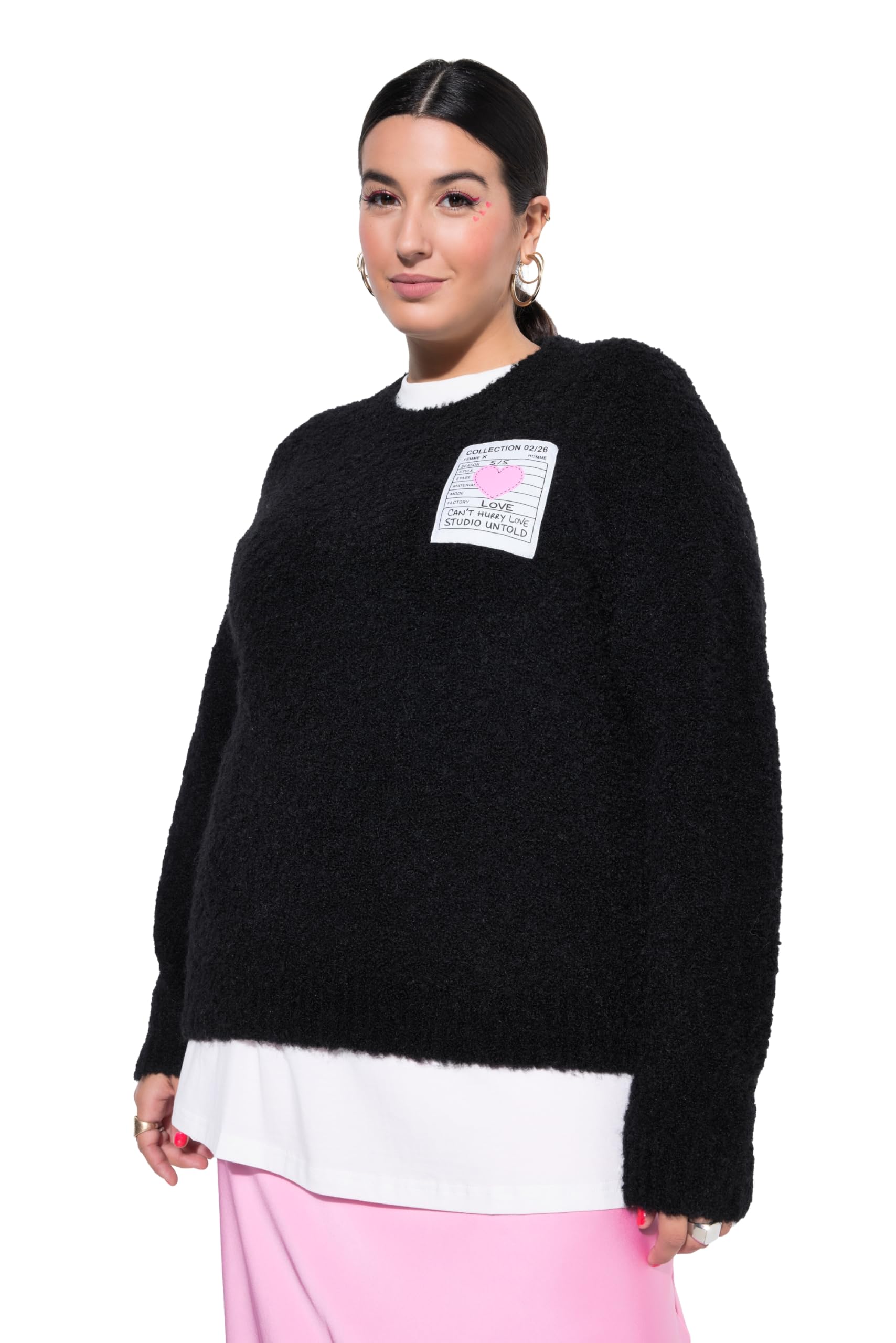 Studio Untold Damen große Größen Übergrößen Plus Size Pullover, Oversized, Patch, Langarm 848364