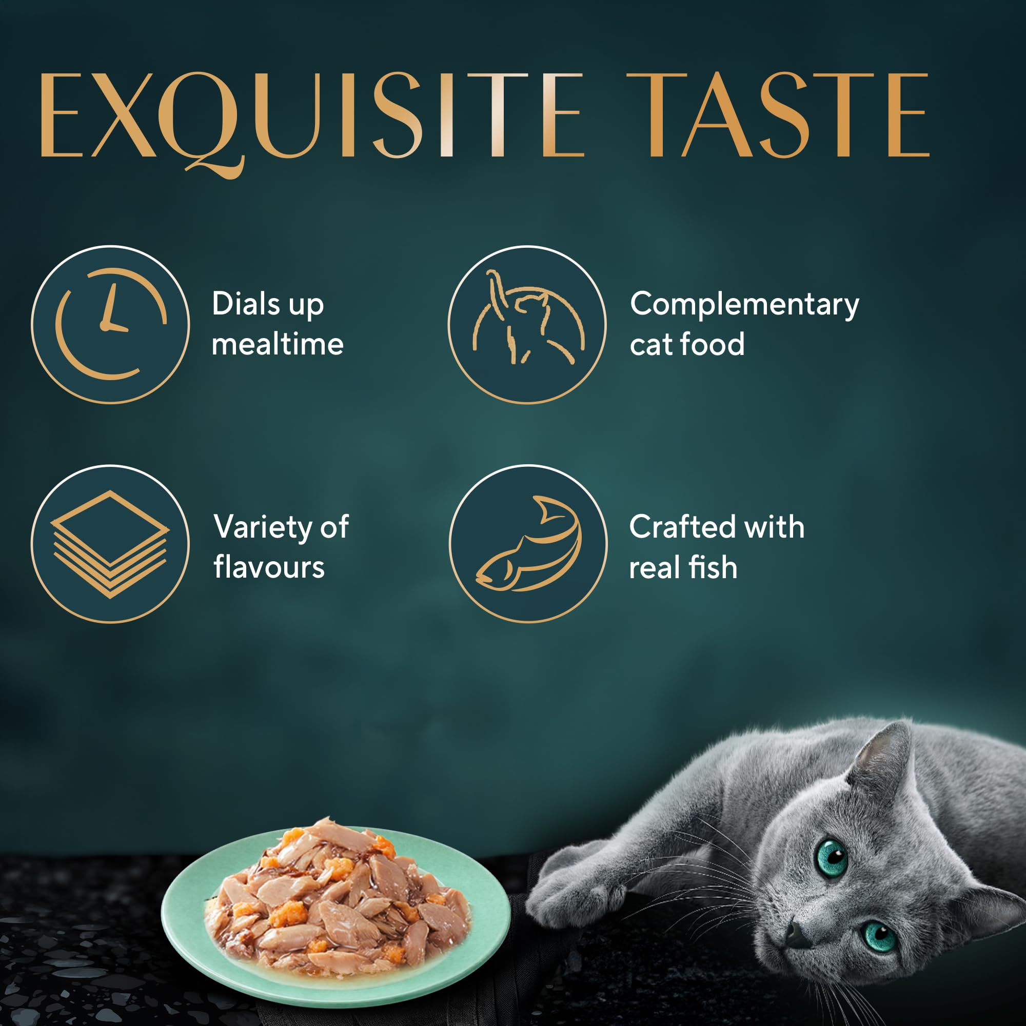 Sheba Rich Premium Adult (1+ Years) Wet Cat Food, Skipjack & Salmon Flavour, 35 g Pouch (Pack of 12), High-moisture wet food for healthy hydration 3