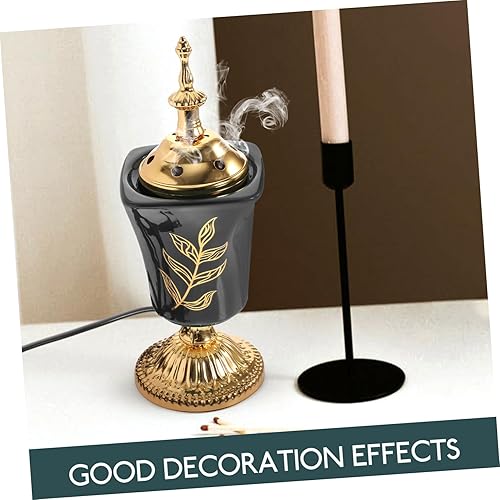 Miniatura 9 de PartyKindom Quemador de incienso eléctrico con diseño de Oriente Medio, soporte de incienso aromático enchufable para yoga, spa, decoración del