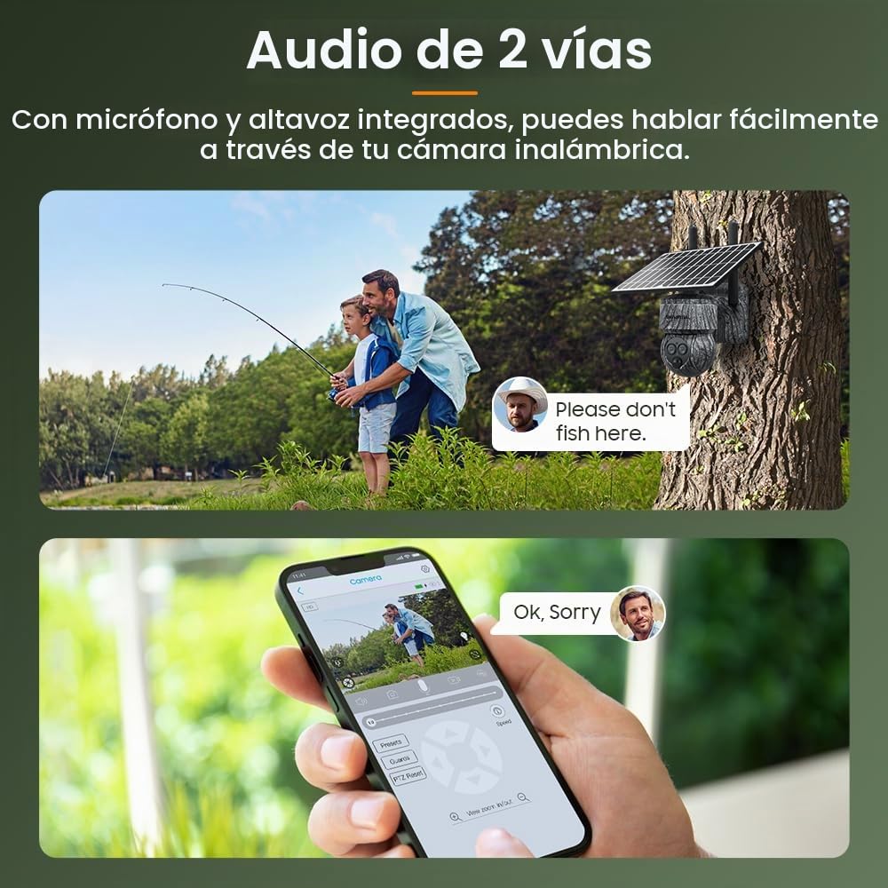 SHIWOJIA 12X Zoom Camara Vigilancia 4G Exterior Solar con Tarjeta SIM, 2K 360° PTZ 4G Inalámbrico Cámara con Visión Nocturna, Detección de Movimiento, Audio Bidireccional, IP66 Impermeable