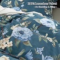 Vista 8 de PHF - Juego de funda de edredón de terciopelo auténtico tamaño individual, juego de funda de edredón ultra suave y transpirable de 2 piezas