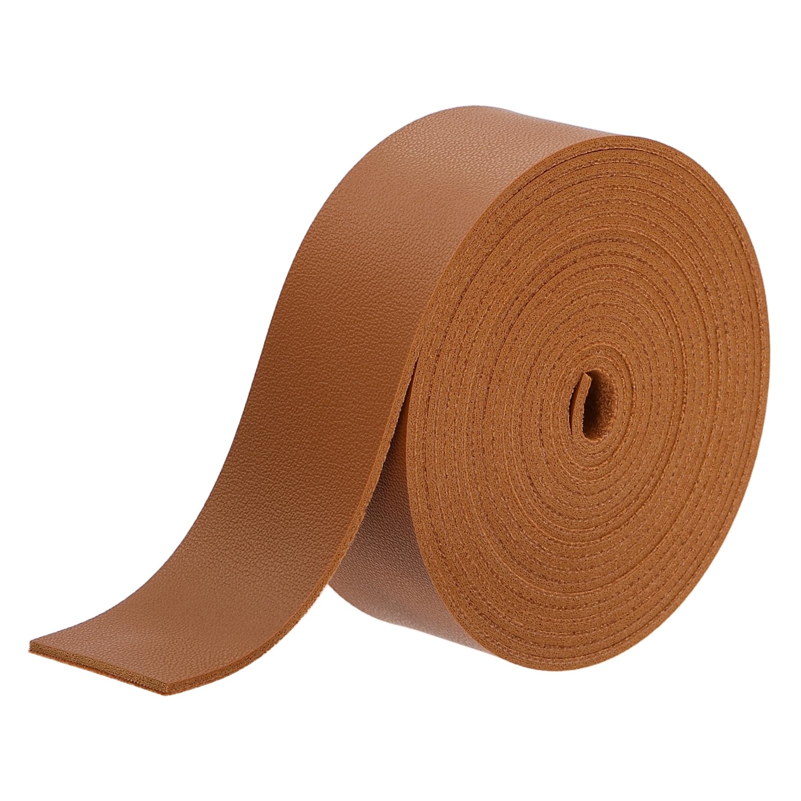 sourcing map Faux Leather Straps, 1 Inch Wide 86.6 Inch Long PU Leather Strips Flat Cord for Clothing Bag Belt Making DIY Craft Projects (2mm Thick, Brown)