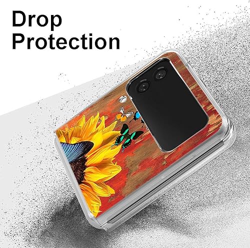 Miniatura 3 de Funda para Galaxy Z Flip 3 5G, colorido Buttefly Girasol Antiarañazos Sólido Carcasa protectora a prueba de golpes para Samsung Galaxy Z Flip 3 5G