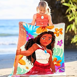 Official Disney Moana Kids Beach & Bath Towel - 100% Cotton, Soft Absorbent 29x59 Inch Pool Towel for Children