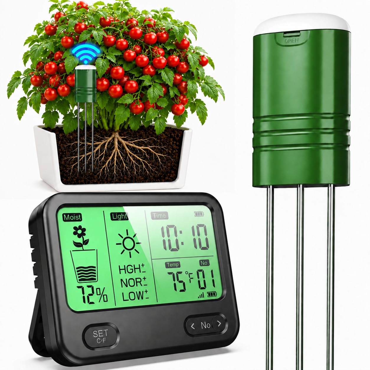 EDGEVEIL 4-in-1 Wireless Soil Tester