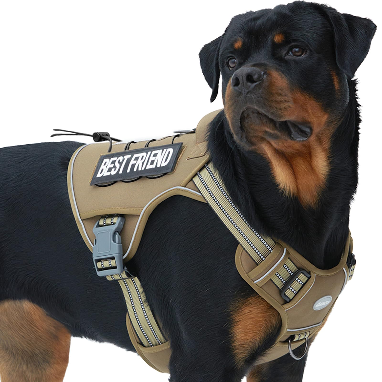 Tactical Harness for Large Dogs No Pull Adjustable Pet Harness Reflective K9 Working Training Easy Control Military Service Pet Vest Army Yellow XL