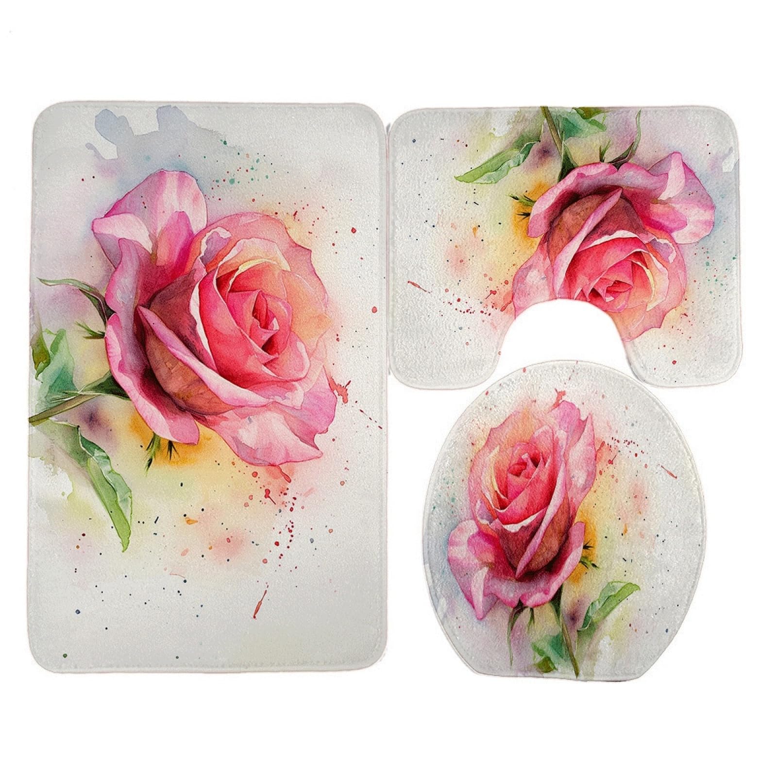 Tapis de bain antidérapant rose graffiti pour chambre et couloir moderne