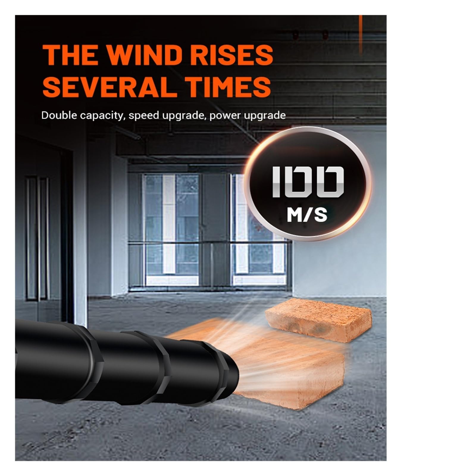 Ventilador, Soplador de Aire eléctrico inalámbrico Alta Potencia 32000 RPM, Ventilador portátil for Hojas y Nieve