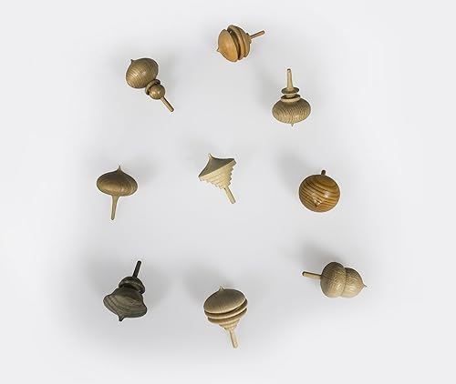 Juego de 2 tapas giratorias de madera japonesas hechas a mano Koma