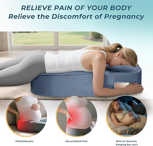 Miniatura 3 de SAHEYER Cojín de masaje y reposacabezas para embarazo, alivio prenatal de cuerpo completo, dolor de espalda baja, almohada de maternidad después de