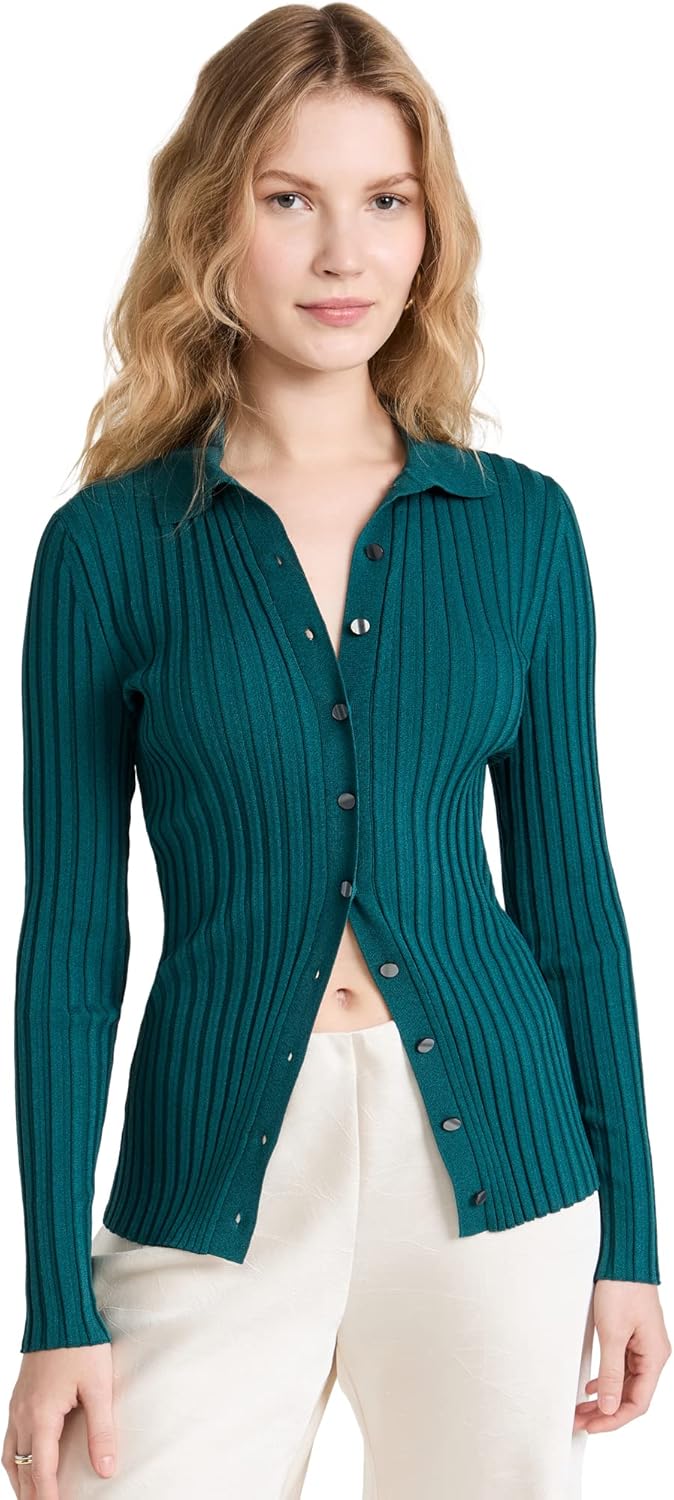 Vince Women's Ribbed Button Up Cardigan