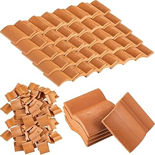 Nalacal Roof Tiles Model Building Set Miniature Dollhouse Shingles Fake Landscape Accessories For Diy Kitchen Garden Diorama Roofing (Red