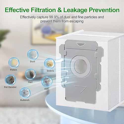 Miniatura 4 de Paquete de 8 bolsas de vacío compatibles con iRobot Roomba i3+, i4+, i5+, i6+, i7+, i8+, j5+, j6+, j7+, j8+, j9+, s9+, bolsas de repuesto para