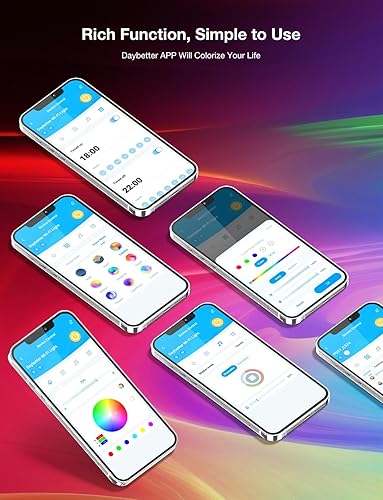 Miniatura 6 de DAYBETTER Luces LED inteligentes WiFi de 100 pies, tira de luces LED que funcionan con Alexa y Google Assistant, tira de iluminación RGB con