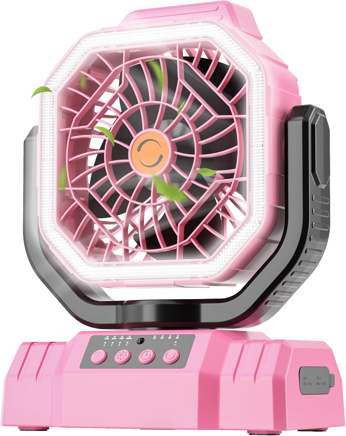 AVV 20000mAh High Speed Portable Camping Rechargeable Fan with Remote Control, Battery Powered with Auto Oscillating with Camping Essentials Accessories for Outdoor, Beach, Patio, Tent, Pink AVV 20000mAh High Speed Portable Camping Rechargeable Fan with Remote Control, Battery Powered with Auto Oscillating with Camping Essentials Accessories for Outdoor, Beach, Patio, Tent, Pink