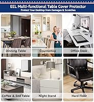 Vista 6 de Protector de escritorio transparente secante para la parte superior de escritorios, protector de mesa de oficina, portátil, teclado de computadora