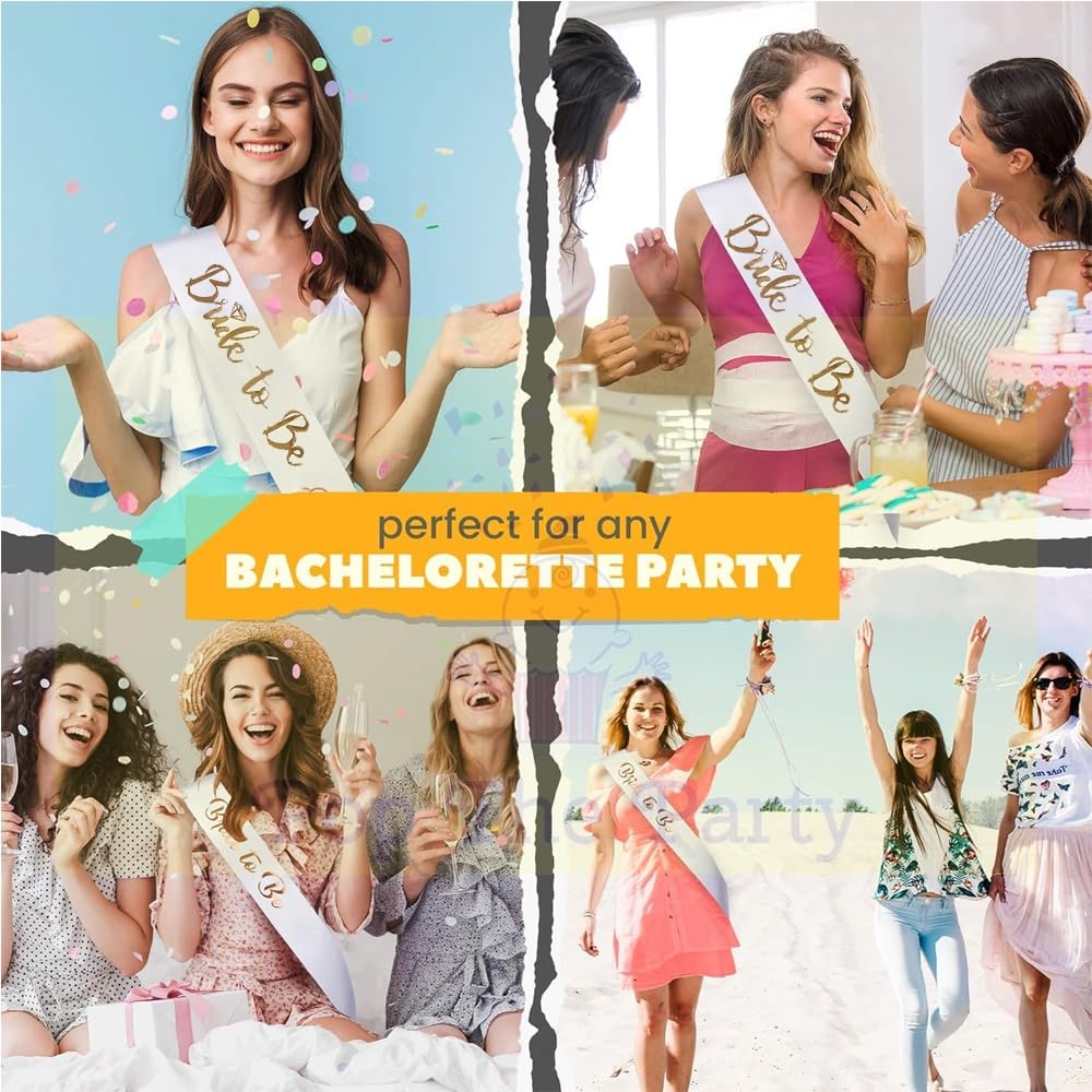 Pop The Party White Sash And Gold Tiara For Decoration Set - Image 4 thumbnail