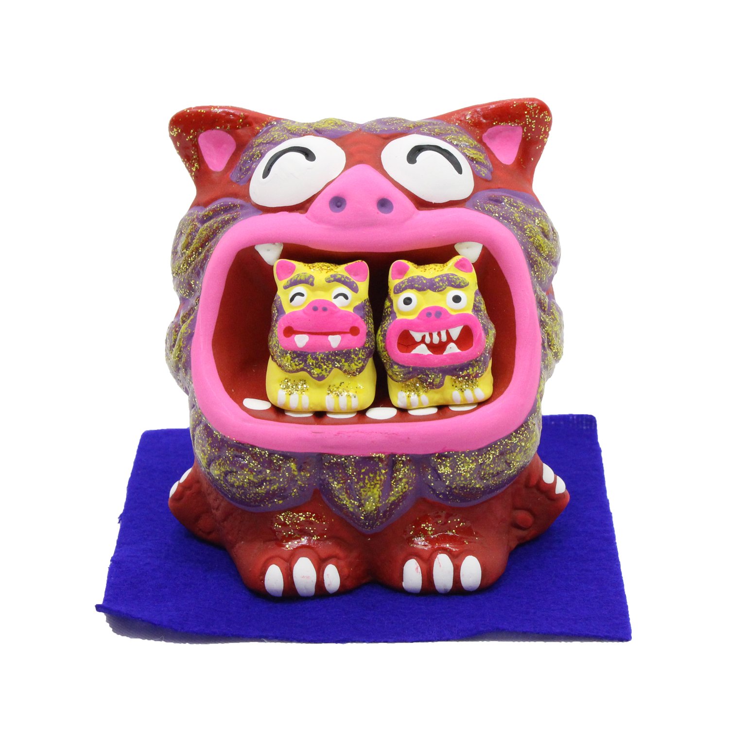 ぎゅな☺︎　0504 Amazon.co.jp: 幸せいっぱい嬉 シーサー YC-4 : ホーム＆キッチン