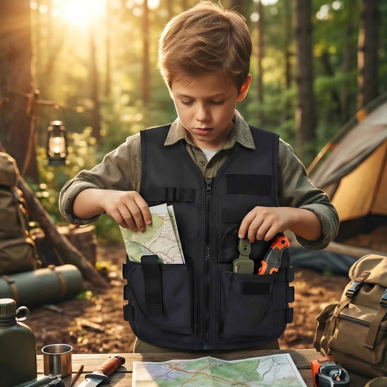 Chaleco transpirable para niños chaleco de protección para juegos de lucha de caza al aire libre
