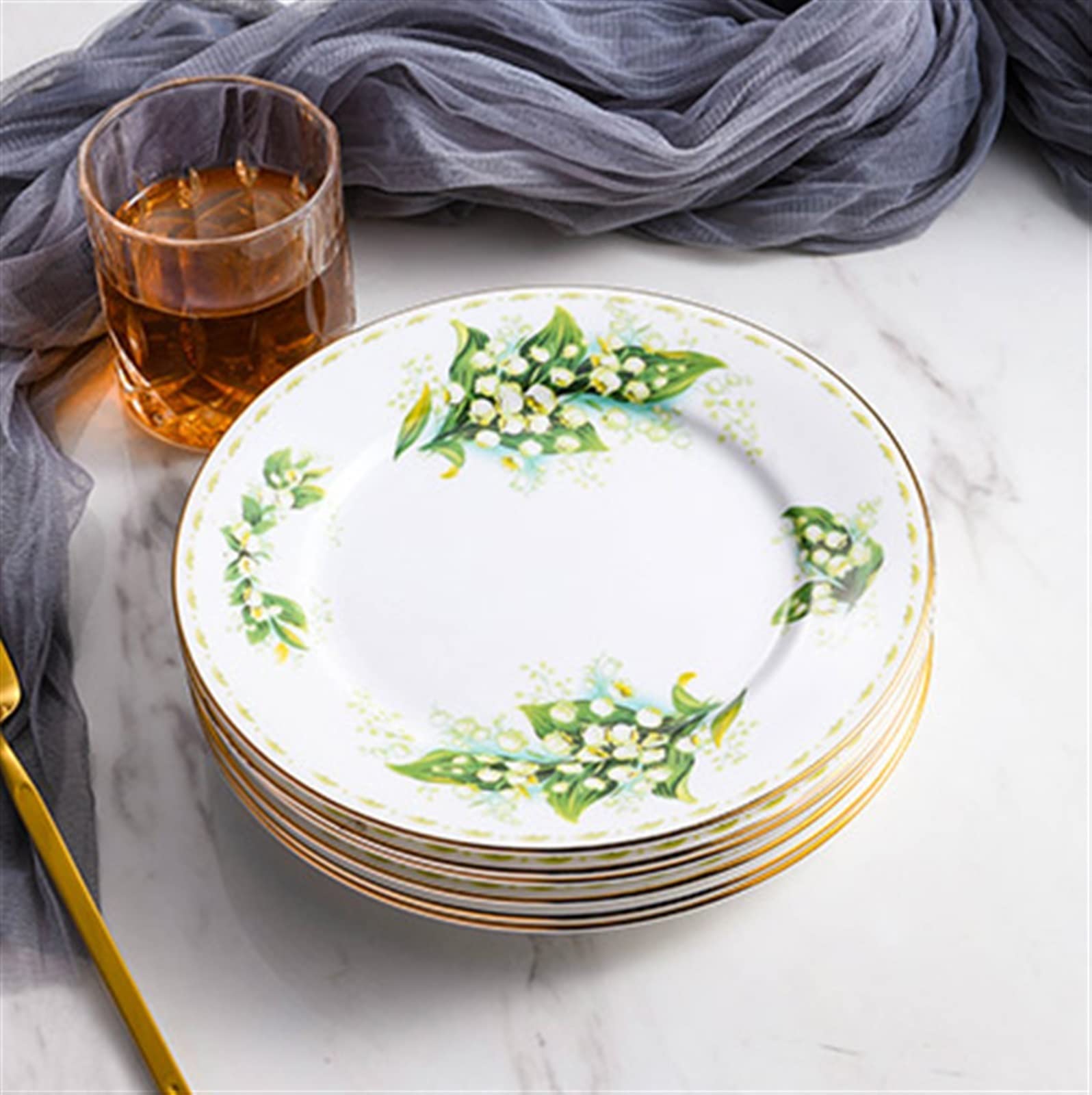Talerze Obiadowe Ceramiczny talerz do jadalni Zastawa stołowa użytku domowego Talerz deserowy Przedni Biały Phnom Penh Płaski Zestaw talerzy 10 sztuk