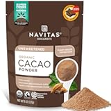 Navitas Organics Cacao Powder - Cocoa Powder Substitute 1&colon;1&comma; For Hot Chocolate&comma; Baking & More - Regenerative Organic Certified&comma; Non GMO&comma; Fairtrade&comma; Gluten Free&comma; Non-alkalized &lpar;8oz&period; Bag&comma; 38 Servings&rpar;