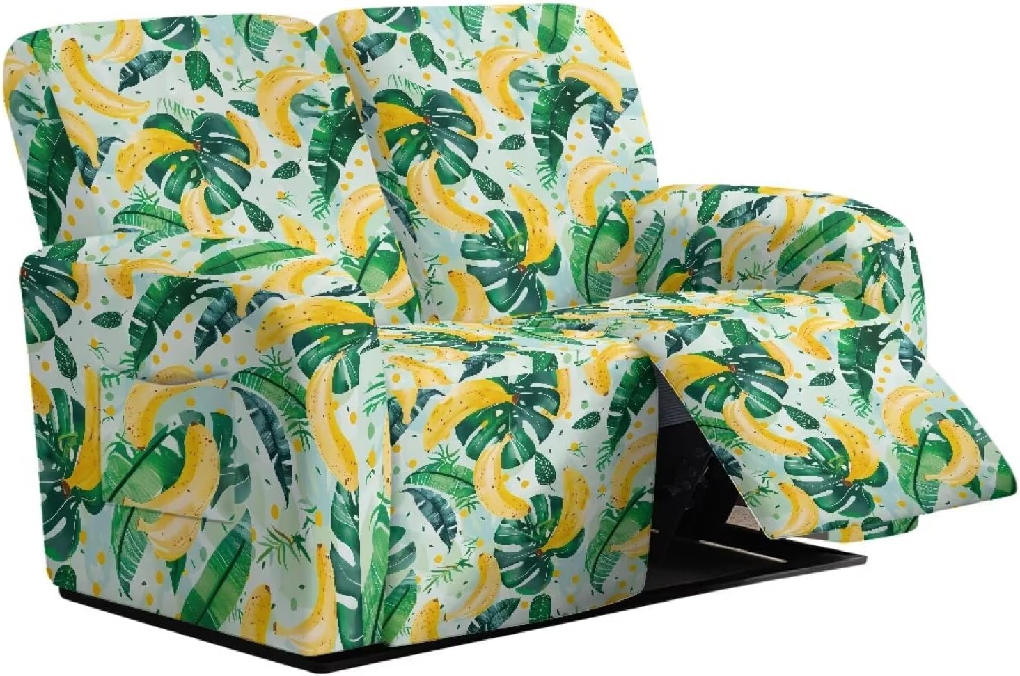 Recliner Loveseat Slipcover Stretch Loveseat Reclining Sofa Covers Banana Washable Furniture Protector for Pets, Dogs, Kids
