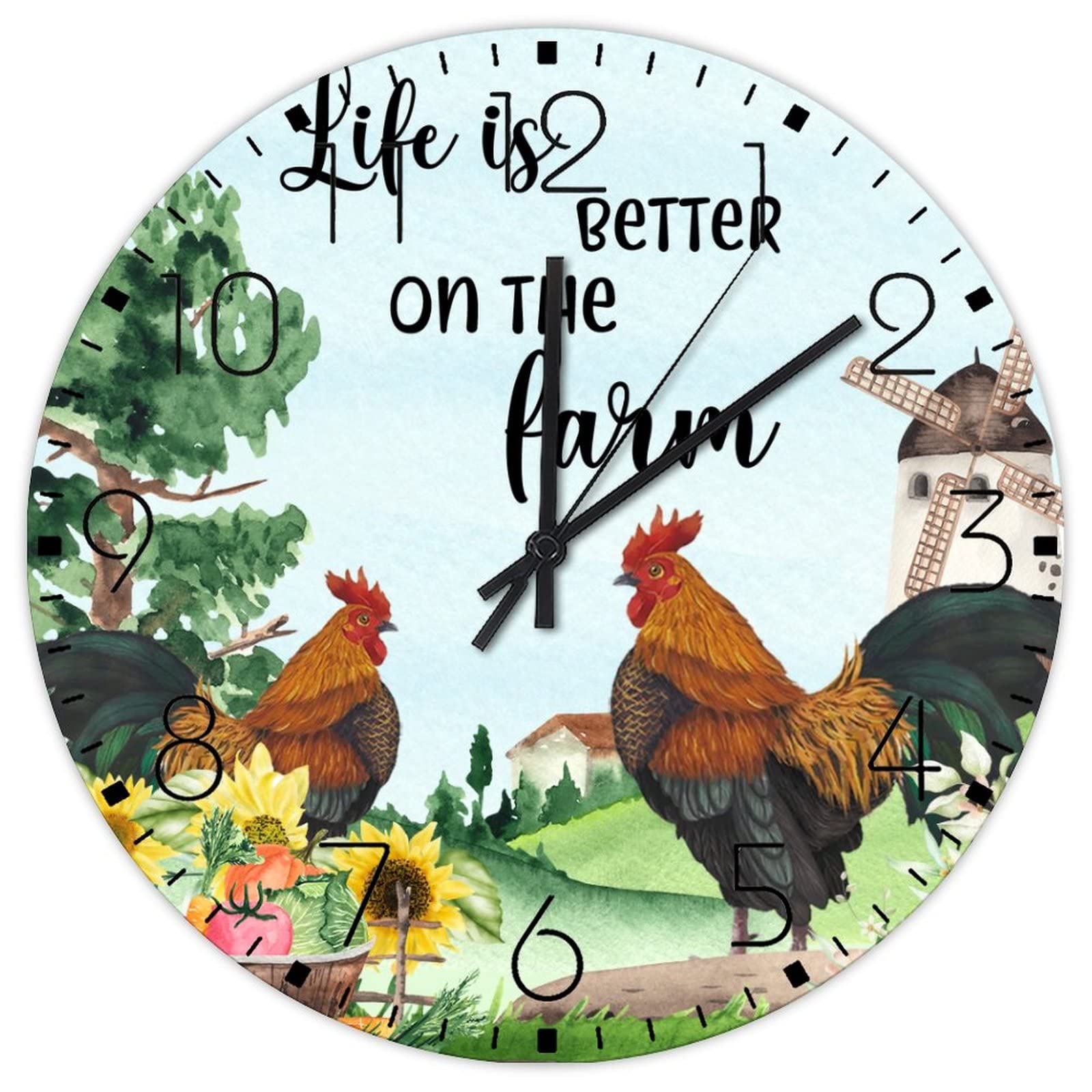 Horloge silencieuse sans tic-tac 38 cm pour une cuisine ou un salon apaisé