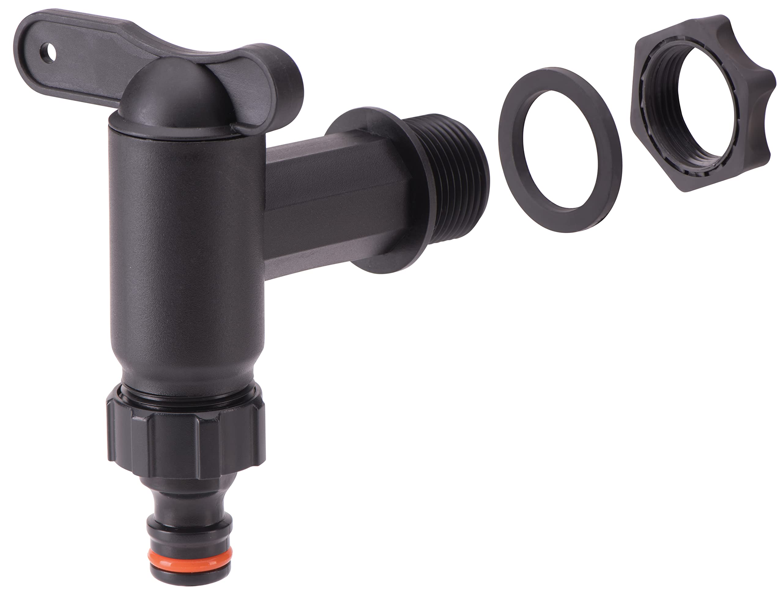 Regentonne-Regenfass 240 Liter mit im Deckel integrierter Pflanzschale Modell Flow Farbe anthrazit Regenwassertank mit Wasserhahn