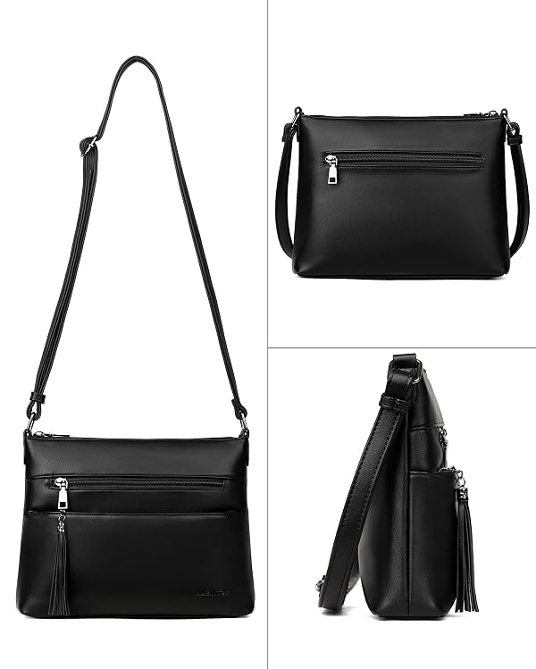 MASINTOR Crossbody Bags for Women, Lightweight Medium Crossbody Purse, Soft Leather Women's Shoulder Handbags with Tassel for Shopping or Travel by MASINTOR - Image 6