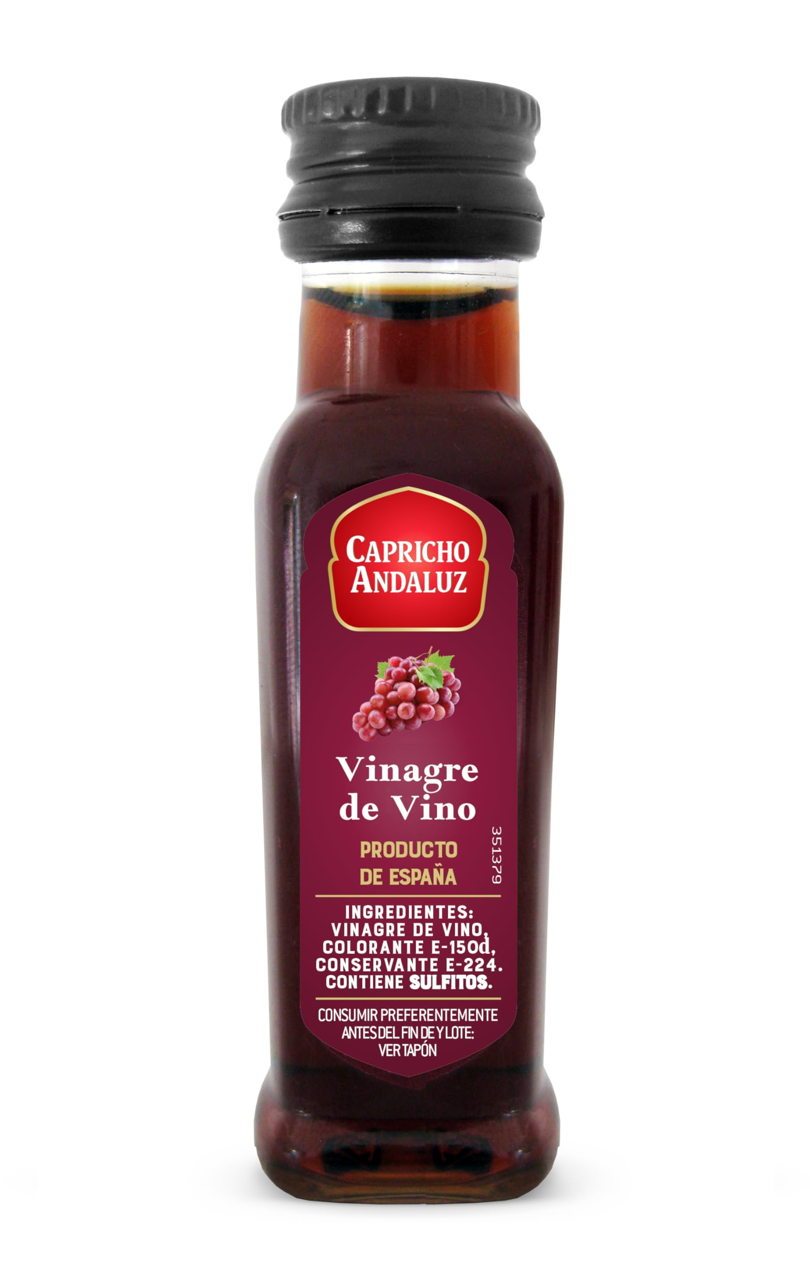 Capricho Andaluz - Vinagre de Vino 8º Pack de 55 unidades Miniatura PET de 15 ml, Sabor Auténtico con un Formato Práctico para Porciones Individuales y Uso en Restauración